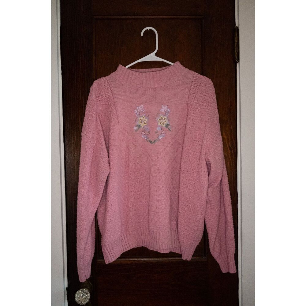 Vintage 90's embroidered floral sweater